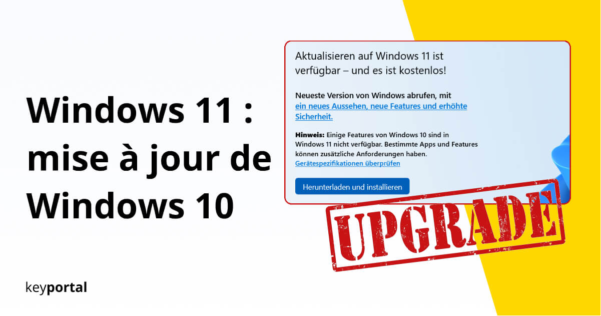 Mise à jour de Windows 11 en tant que mise à niveau de Windows 10